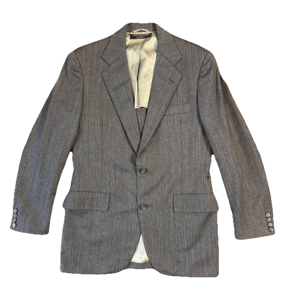 Brooks Brothers 346 Wool Blazer Jacket Size:38R Brown 2 Buttons Single Vented